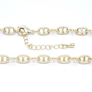 Copper Necklace Chain Gold Plated, approx 5.5-9mm, 47-52cm length