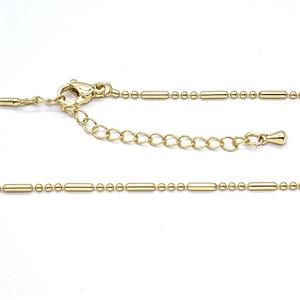 Copper Necklace Chain Gold Plated, approx 1.5mm, 44-49cm length