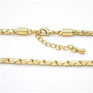 Copper Necklace Chain Gold Plated, approx 2.5mm, 46-51cm length