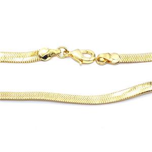 Copper Necklace Chain Flat Snake Gold Plated, approx 4mm, 45cm length