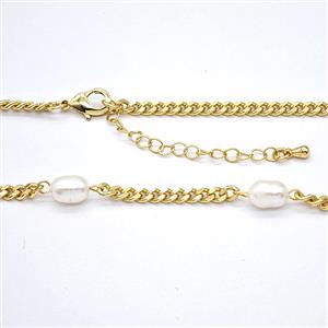 Copper Necklace Chain Gold Plated, approx 6-7mm, 3.5mm, 40-45cm length