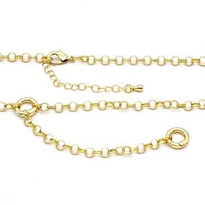 Copper Necklace Chain Gold Plated, approx 10mm, 4mm, 40-45cm length