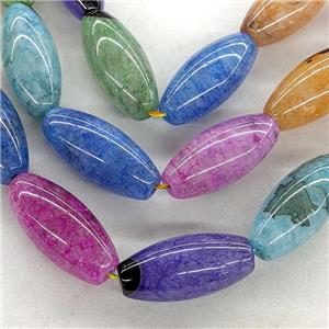 Natural Agate Druzy Rice Beads Mixed Color Dye, approx 18-40mm