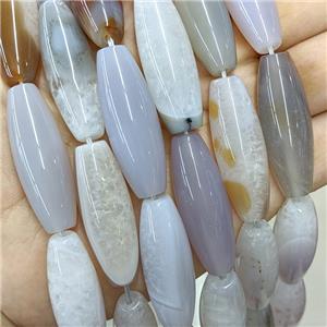 Natural Agate Rice Beads Gray, approx 14-40mm