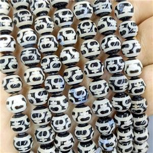 Black Tibetan Agate Beads Smooth Round, approx 10mm
