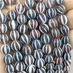 Tibetan Style Agate Beads Smooth Round Dye, approx 10mm