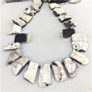 Natural Agate Beads Freeform Graduated Topdrilled Black Dye, approx 16-40mm