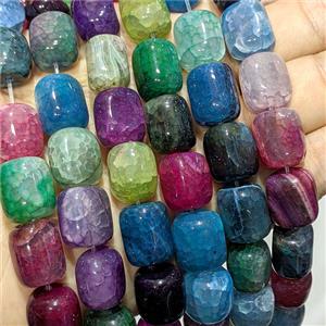 Veins Agate Cuboid Beads Dye Mixed Color, approx 13-15mm