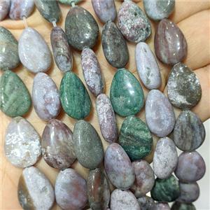 Indian Agate Teardrop Beads Flat, approx 13-18mm