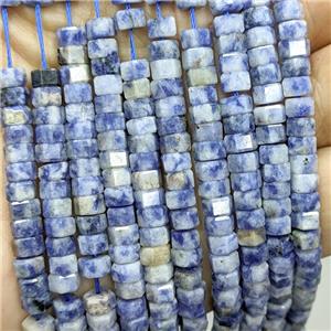 Natural Blue Dalmatian Jasper Hexagon Beads, approx 6mm