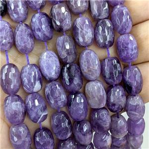 Natural Amethyst Beads Faceted Barrel Purple, approx 10-14mm