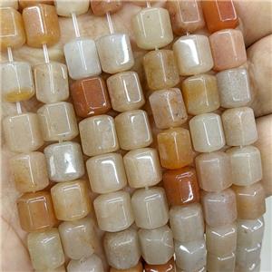 Natural Red Aventurine Prism Beads, approx 8-10mm