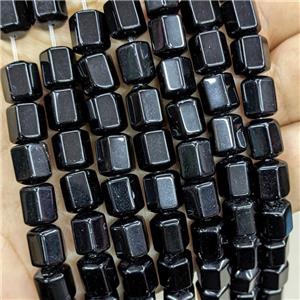 Natural Black Obsidian Prism Beads, approx 8-10mm
