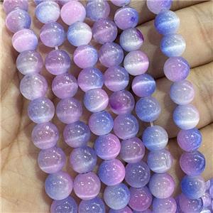 Cat Eye Round Beads Smooth Dye, approx 8mm dia
