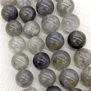 Natural Gray Cloudy Quartz Beads Smooth Round, approx 20mm dia