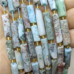 Natural Larima Tube Beads Blue, approx 6-30mm