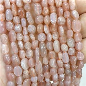 Natural Peach Moonstone Chip Beads Freeform, approx 4-7mm