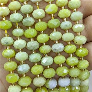 Natural Lemon Jade Beads Faceted Rondelle, approx 6-10mm