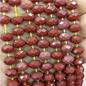 Natural Red Jasper Beads Faceted Rondelle, approx 6-10mm
