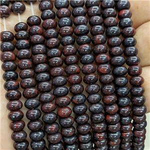 Iron Hematite Beads Smooth Rondelle Black Red, approx 6mm