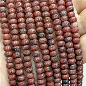 Natural Red Sesame Jasper Beads Smooth Rondelle, approx 6mm