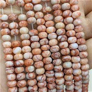 Red Silk Jasper Beads Smooth Rondelle, approx 6mm