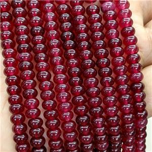 Red Ruby Jade Beads Beads Smooth Rondelle Dye, approx 6mm