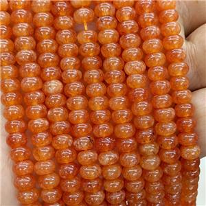 Orange Jade Beads Smooth Rondelle Dye, approx 6mm