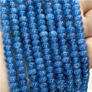 Blue Jade Beads Smooth Rondelle Dye, approx 6mm
