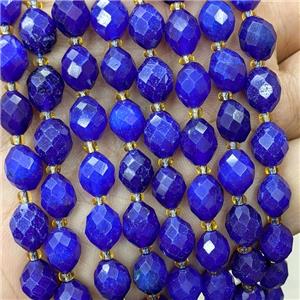 Lapisblue Dye Jade Beads Faceted Rice, approx 8-10mm