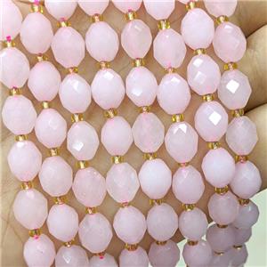 Pink Dye Jade Beads Faceted Rice, approx 8-10mm