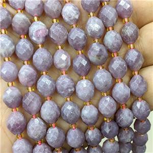 Natural Chinese Lepidolite Beads Purple Faceted Rice, approx 8-10mm