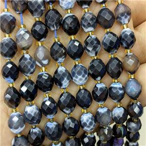 Fire Agate Beads Black Faceted Rice, approx 8-10mm