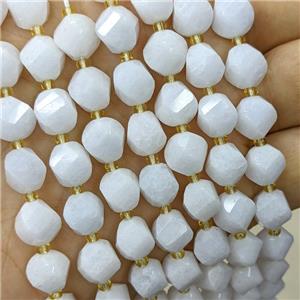 White Jade Twist Beads Dye, approx 9-10mm