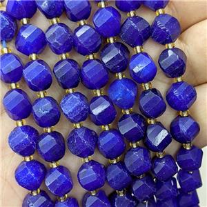 Blue Jade Twist Beads Dye, approx 9-10mm