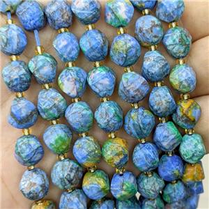 Synthetic Turquoise Twist Beads Blue Dye, approx 9-10mm
