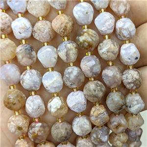 Natural Sakura Agate Twist Beads B-Grade, approx 9-10mm