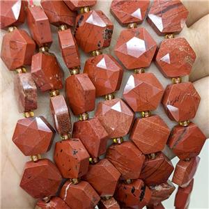 Natural Red Jasper Hexagon Beads, approx 12mm