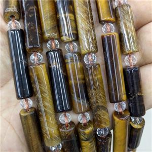 Natural Tiger Eye Stone Tube Beads, approx 8-30mm