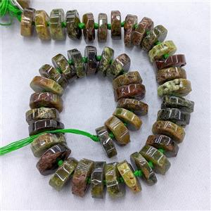 Natural Green Garnet Heishi Beads, approx 18-20mm