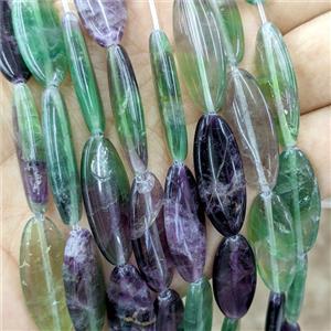 Natural Fluorite Oval Beads Multicolor, approx 12-30mm, 13pcs per st