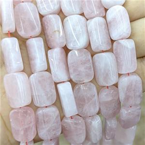 Natural Pink Rose Quartz Rectangle Beads, approx 13-18mm
