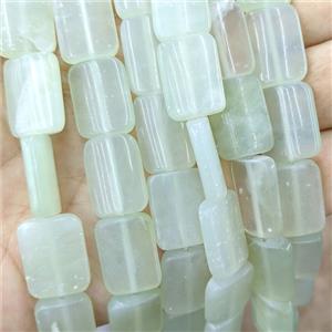 Natural Chinese Nephrite Jade Rectangle Beads Lt.green, approx 13-18mm