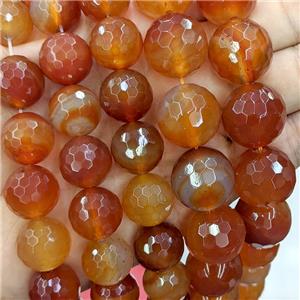 Red Carnelian Agate Beads Natural Color Faceted Round, approx 20mm