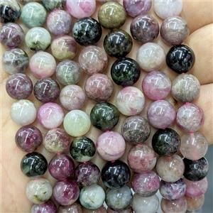 Natural Tourmaline Beads Multicolor Smooth Round, approx 4mm