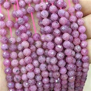 Natural Ruby Beads Faceted Round, approx 6mm