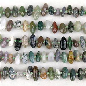 Natural Indian Agate Chips Beads Freeform Multicolor, approx 7-15mm