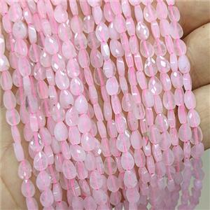 Natural Pink Rose Quartz Beads Faceted Teardrop, approx 4x6mm