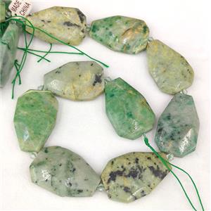 Green Tree Jasper Slice Beads, approx 20-38mm