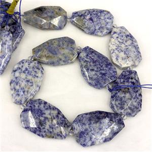 Natural Blue Dalmatian Jasper Slice Beads, approx 20-38mm